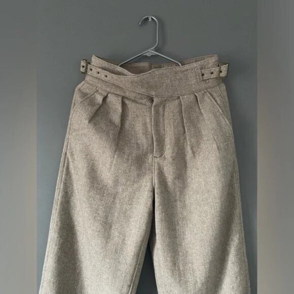 Banana Republic Wool Seafarer Explorer Pants Herringbone Beige - Picture 2 of 15